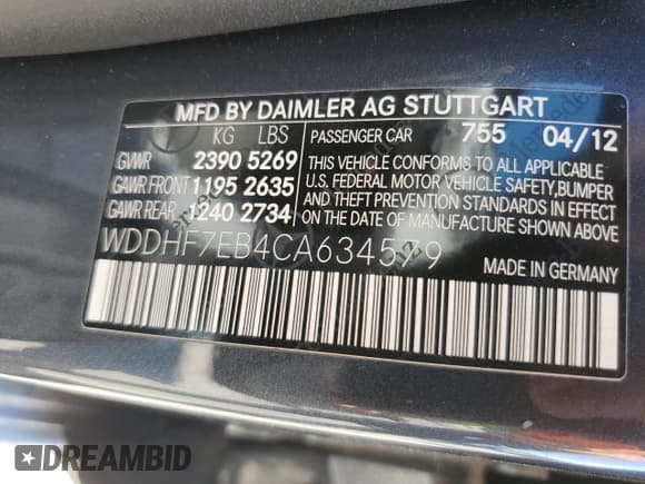 ✅ 2012 Mercedes-Benz E 63 AMG • VIN: WDDHF7EB4CA634579 • Lot: 84703195. Wystawiony na Copart z przebiegiem 81 529 mil. Bezpłatny archiwum sprzedaży aukcyjnych z USA i szczegółowy raport historii pojazdu na DreamBid. Zdjęcie 12.