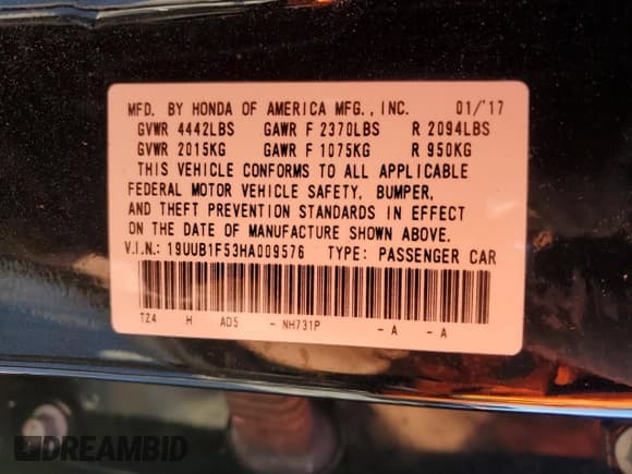 ✅ 2017 Acura TLX Technology • VIN: 19UUB1F53HA009576 • Lot: 84627355. Listed on Copart with 92,690 mi. Free auction sales archive from the USA and detailed vehicle history report at DreamBid. Image 12.