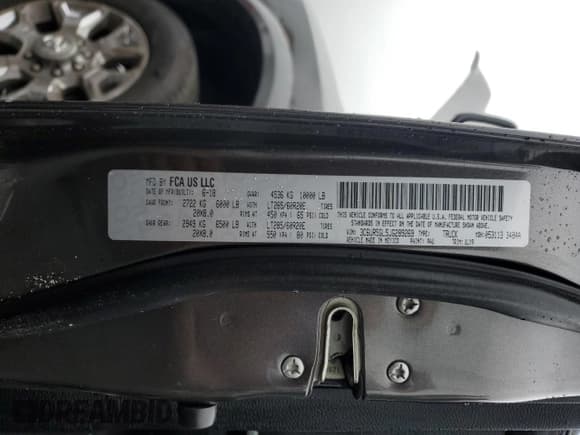 ✅ 2018 Ram 2500 Limited • VIN: 3C6UR5GL5JG289269 • Lot: 59324035. Listed on Copart with 94,266 mi. Free auction sales archive from the USA and detailed vehicle history report at DreamBid. Image 12.