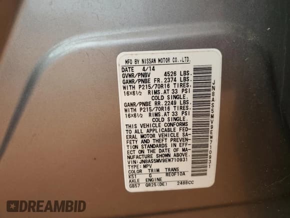 ✅ 2014 Nissan Rogue S • VIN: JN8AS5MV9EW710931 • Lot: 80905845. Wystawiony na Copart z przebiegiem 148 464 mil. Bezpłatny archiwum sprzedaży aukcyjnych z USA i szczegółowy raport historii pojazdu na DreamBid. Zdjęcie 14.