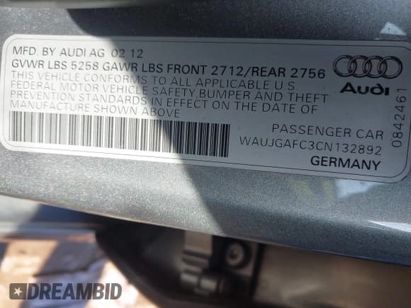 ✅ 2012 Audi A6 Prestige • VIN: WAUJGAFC3CN132892 • Lot: 43236142. Wystawiony na IAAI z przebiegiem Nie podano. Bezpłatny archiwum sprzedaży aukcyjnych z USA i szczegółowy raport historii pojazdu na DreamBid. Zdjęcie 9.