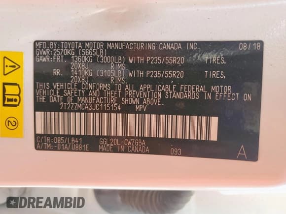 ✅ 2018 Lexus RX 350 • VIN: 2T2ZZMCA3JC115154 • Lot: 71840285. Listed on Copart with 141,827 mi. Free auction sales archive from the USA and detailed vehicle history report at DreamBid. Image 13.