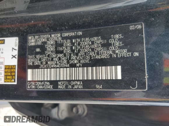 ✅ 2006 Scion xB • VIN: JTLKT324964070944 • Лот: 67579285. Опубликован ранее на Copart с пробегом 264 787 миль. Бесплатный доступ к архиву аукционных продаж из США и подробный отчёт об истории автомобиля на DreamBid. Изображение 13.