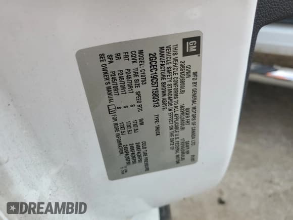 ✅ 2007 Chevrolet Silverado 1500 1LT • VIN: 2GCEC19C571580313 • Lot: 65547414. Listed on Copart with 249,817 mi. Free auction sales archive from the USA and detailed vehicle history report at DreamBid. Image 12.