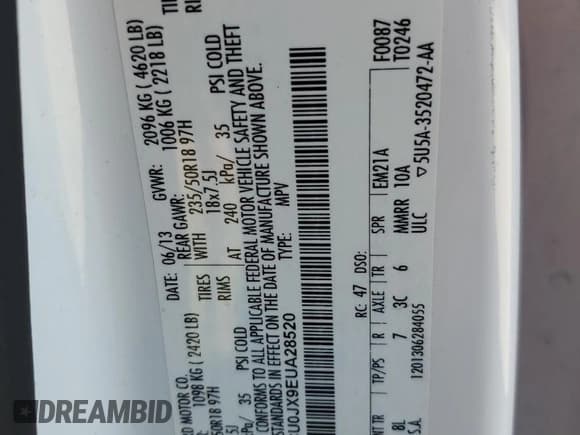 ✅ 2014 Ford Escape Titanium • VIN: 1FMCU0JX9EUA28520 • Лот: 82393815. Опубликован ранее на Copart с пробегом 136 413 миль. Бесплатный доступ к архиву аукционных продаж из США и подробный отчёт об истории автомобиля на DreamBid. Изображение 13.