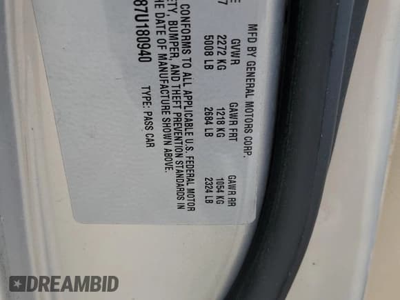 ✅ 2007 Cadillac DTS V8 • VIN: 1G6KD57Y87U180940 • Лот: 59942935. Опубликован ранее на Copart с пробегом 106 062 миль. Бесплатный доступ к архиву аукционных продаж из США и подробный отчёт об истории автомобиля на DreamBid. Изображение 12.