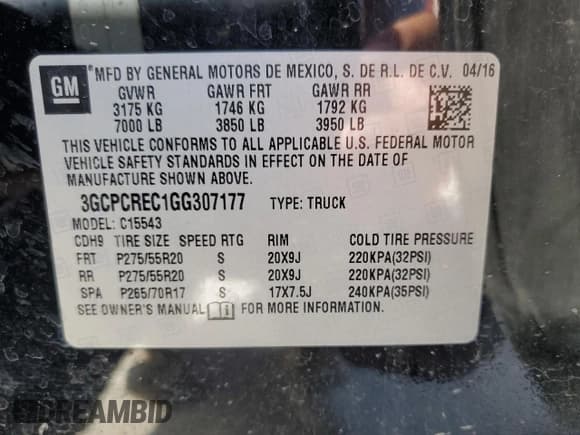 ✅ 2016 Chevrolet Silverado 1500 LT • VIN: 3GCPCREC1GG307177 • Лот: 61778313. Опубликован ранее на Copart с пробегом 110 723 миль. Бесплатный доступ к архиву аукционных продаж из США и подробный отчёт об истории автомобиля на DreamBid. Изображение 12.