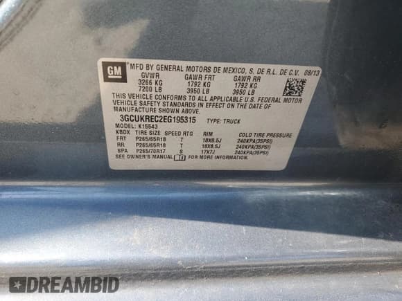 ✅ 2014 Chevrolet Silverado 1500 LT • VIN: 3GCUKREC2EG195315 • Лот: 63626204. Опубликован ранее на Copart с пробегом 101 641 миль. Бесплатный доступ к архиву аукционных продаж из США и подробный отчёт об истории автомобиля на DreamBid. Изображение 12.