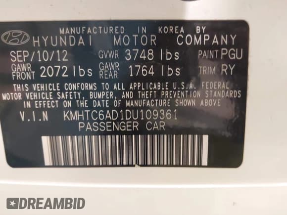 ✅ 2013 Hyundai Veloster w/Black Int • VIN: KMHTC6AD1DU109361 • Lot: 41101157. Wystawiony na IAAI z przebiegiem 119 386 mil. Bezpłatny archiwum sprzedaży aukcyjnych z USA i szczegółowy raport historii pojazdu na DreamBid. Zdjęcie 9.