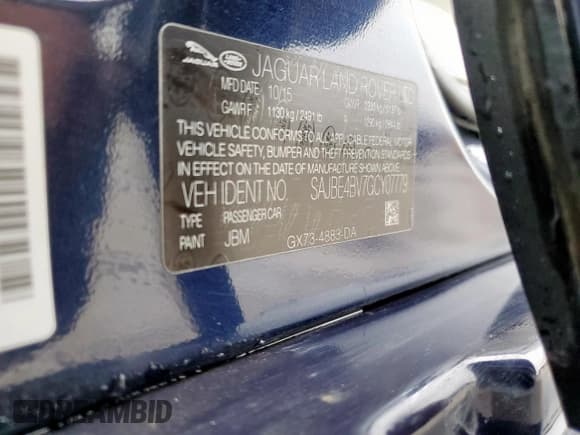 ✅ 2016 Jaguar XF 35t Prestige • VIN: SAJBE4BV7GCY07779 • Lot: 51052295. Listed on Copart with 63,377 mi. Free auction sales archive from the USA and detailed vehicle history report at DreamBid. Image 12.