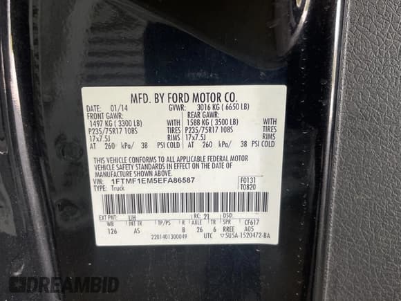 ✅ 2014 Ford F-150 XL • VIN: 1FTMF1EM5EFA86587 • Лот: 60878785. Опубликован ранее на Copart с пробегом 165 549 миль. Бесплатный доступ к архиву аукционных продаж из США и подробный отчёт об истории автомобиля на DreamBid. Изображение 10.