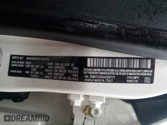 ✅ 2018 Maserati Levante S GranSport • VIN: ZN661YUS0JX302171 • Лот: 86111434. Опубликован ранее на Copart с пробегом 55 774 миль. Бесплатный доступ к архиву аукционных продаж из США и подробный отчёт об истории автомобиля на DreamBid. Изображение 14.