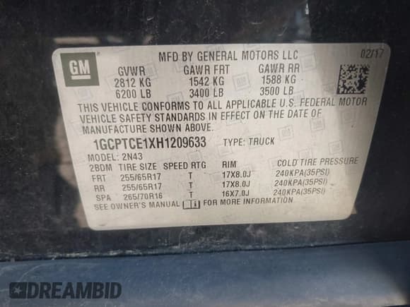 ✅ 2017 Chevrolet Colorado 4WD LT • VIN: 1GCPTCE1XH1209633 • Lot: 41889804. Listed on IAAI with 142,144 mi. Free auction sales archive from the USA and detailed vehicle history report at DreamBid. Image 9.