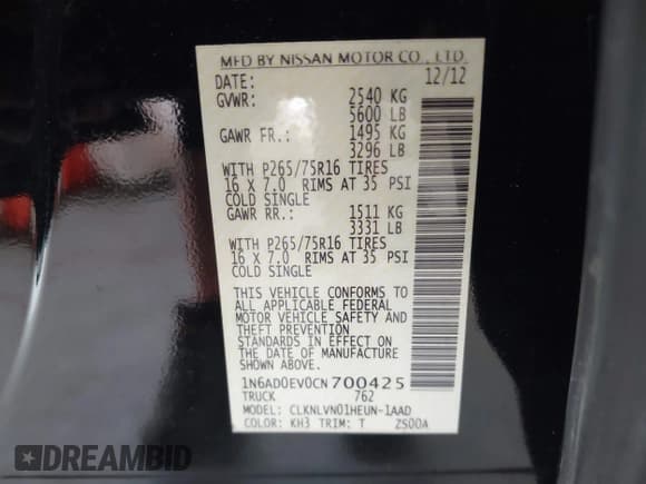 ✅ 2012 Nissan Frontier Pro-4X • VIN: 1N6AD0EV0CN700425 • Лот: 42717934. Опубликован ранее на IAAI с пробегом 62 665 миль. Бесплатный доступ к архиву аукционных продаж из США и подробный отчёт об истории автомобиля на DreamBid. Изображение 9.