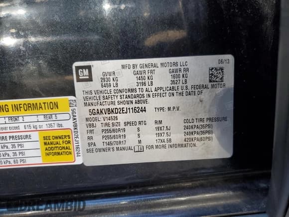 ✅ 2014 Buick Enclave Leather • VIN: 5GAKVBKD2EJ116244 • Лот: 91053715. Опубликован ранее на Copart с пробегом 111 694 миль. Бесплатный доступ к архиву аукционных продаж из США и подробный отчёт об истории автомобиля на DreamBid. Изображение 14.