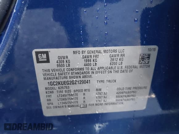 ✅ 2016 Chevrolet Silverado 2500HD Work Truck • VIN: 1GC2KUEG2GZ129041 • Лот: 42512286. Опубликован ранее на IAAI с пробегом Не указан. Бесплатный доступ к архиву аукционных продаж из США и подробный отчёт об истории автомобиля на DreamBid. Изображение 9.