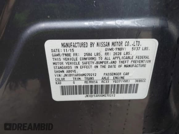 ✅ 2016 Infiniti Q70 • VIN: JN1BY1AR0GM270212 • Lot: 41889159. Listed on IAAI with 108,760 mi. Free auction sales archive from the USA and detailed vehicle history report at DreamBid. Image 9.