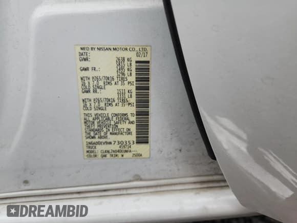 ✅ 2017 Nissan Frontier SV • VIN: 1N6AD0EV9HN730353 • Лот: 82376725. Опубликован ранее на Copart с пробегом 69 732 миль. Бесплатный доступ к архиву аукционных продаж из США и подробный отчёт об истории автомобиля на DreamBid. Изображение 12.