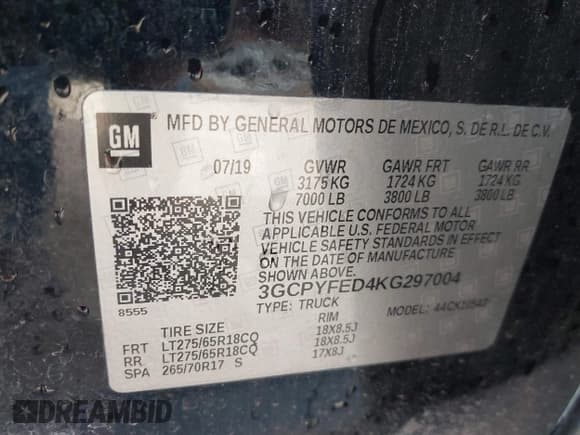 ✅ 2019 Chevrolet Silverado 1500 LT Trail Boss • VIN: 3GCPYFED4KG297004 • Lot: 42984504. Wystawiony na IAAI z przebiegiem 136 915 mil. Bezpłatny archiwum sprzedaży aukcyjnych z USA i szczegółowy raport historii pojazdu na DreamBid. Zdjęcie 9.