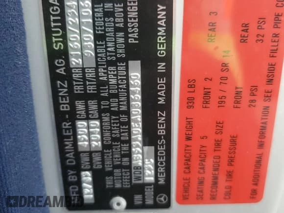 ✅ 1984 Mercedes-Benz 300 • VIN: WDBAB53A0EA086460 • Lot: 93209965. Wystawiony na Copart z przebiegiem 180 936 mil. Bezpłatny archiwum sprzedaży aukcyjnych z USA i szczegółowy raport historii pojazdu na DreamBid. Zdjęcie 12.