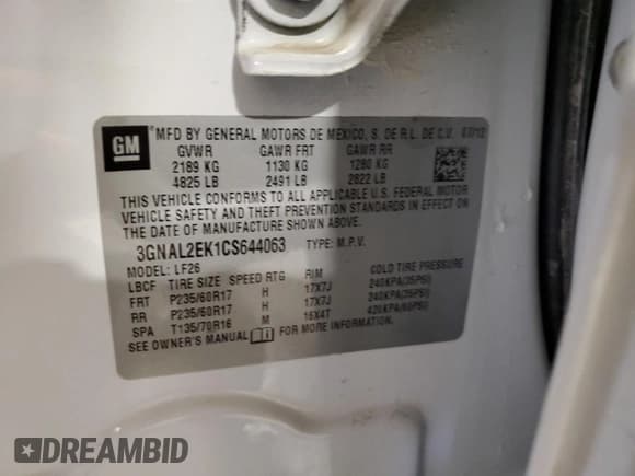 ✅ 2012 Chevrolet Captiva Sport LS • VIN: 3GNAL2EK1CS644063 • Lot: 87369794. Wystawiony na Copart z przebiegiem 140 859 mil. Bezpłatny archiwum sprzedaży aukcyjnych z USA i szczegółowy raport historii pojazdu na DreamBid. Zdjęcie 13.