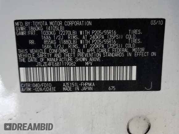 ✅ 2011 Scion xB • VIN: JTLZE4FE6B1119062 • Lot: 86729275. Wystawiony na Copart z przebiegiem 120 992 mil. Bezpłatny archiwum sprzedaży aukcyjnych z USA i szczegółowy raport historii pojazdu na DreamBid. Zdjęcie 12.