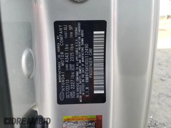 ✅ 2013 Hyundai Genesis Coupe 2.0T • VIN: KMHHT6KDXDU112490 • Lot: 80213205. Wystawiony na Copart z przebiegiem 101 398 mil. Bezpłatny archiwum sprzedaży aukcyjnych z USA i szczegółowy raport historii pojazdu na DreamBid. Zdjęcie 12.