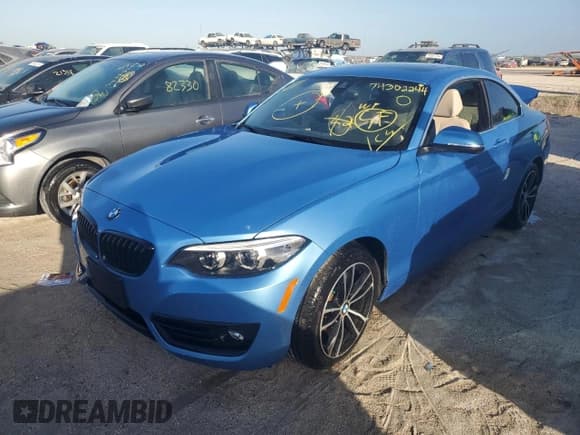 ✅ 2020 BMW 2 Series 230i • VIN: WBA2J1C0XL7D77583 • Lot: 74302244. Listed on Copart with Not provided. Free auction sales archive from the USA and detailed vehicle history report at DreamBid. Image 1.