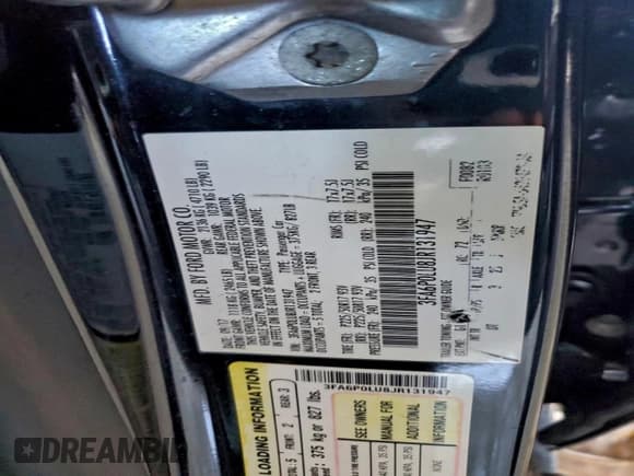 ✅ 2018 Ford Fusion SE • VIN: 3FA6P0LU8JR131947 • Lot: 93783915. Wystawiony na Copart z przebiegiem 155 927 mil. Bezpłatny archiwum sprzedaży aukcyjnych z USA i szczegółowy raport historii pojazdu na DreamBid. Zdjęcie 12.