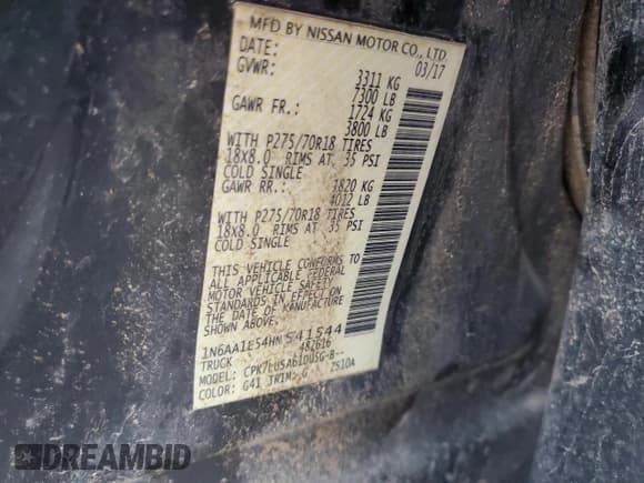 ✅ 2017 Nissan Titan SV • VIN: 1N6AA1E54HN541544 • Lot: 78107674. Wystawiony na Copart z przebiegiem 201 670 mil. Bezpłatny archiwum sprzedaży aukcyjnych z USA i szczegółowy raport historii pojazdu na DreamBid. Zdjęcie 12.