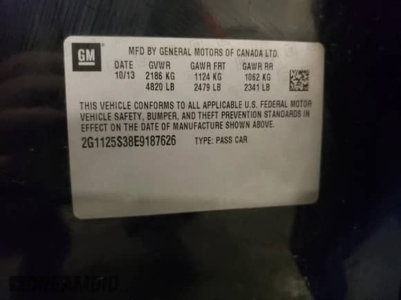 2014 Chevrolet Impala LT z VIN 2G1125S38E9187626, wystawiony jako Copart lot #90838175 z przebiegiem 196 886 mil mil oraz Czysty tytuł • Clean title. Historia ofert i sprzedaży dostępna na DreamBid. Obrazek 12.