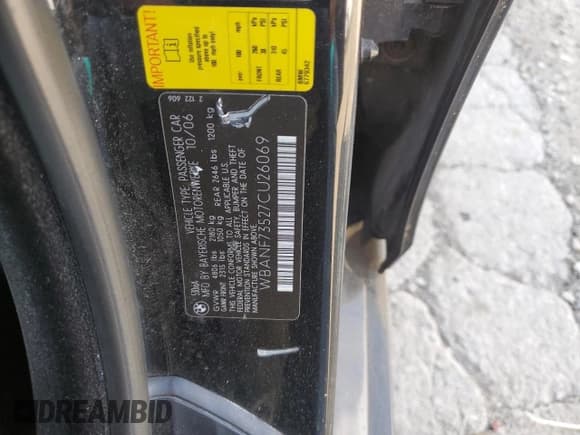 ✅ 2007 BMW 5 Series 530xi • VIN: WBANF73527CU26069 • Лот: 56948665. Опубликован ранее на Copart с пробегом 139 007 миль. Бесплатный доступ к архиву аукционных продаж из США и подробный отчёт об истории автомобиля на DreamBid. Изображение 12.