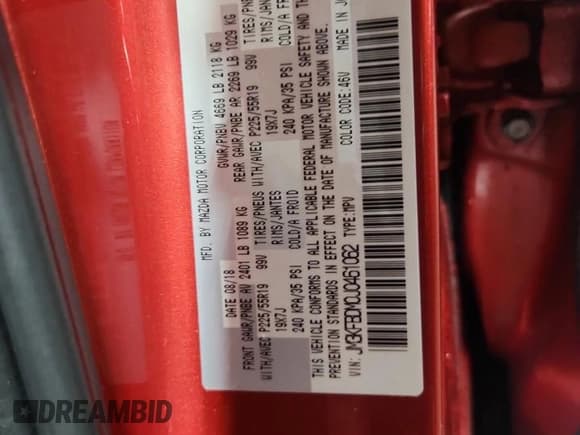 ✅ 2018 Mazda CX-5 Grand Touring • VIN: JM3KFBDM0J0461062 • Lot: 80153525. Listed on Copart with 53,479 mi. Free auction sales archive from the USA and detailed vehicle history report at DreamBid. Image 14.