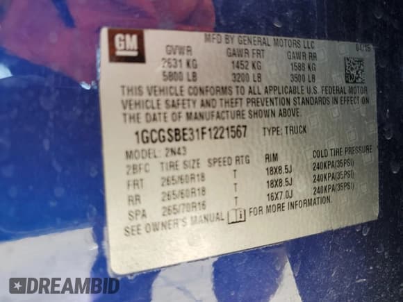 ✅ 2015 Chevrolet Colorado 2WD LT • VIN: 1GCGSBE31F1221567 • Лот: 70476534. Опубликован ранее на Copart с пробегом 118 785 миль. Бесплатный доступ к архиву аукционных продаж из США и подробный отчёт об истории автомобиля на DreamBid. Изображение 12.