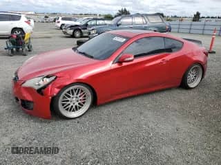 2010 Hyundai Genesis Coupe Track with VIN KMHHU6KHXAU013146, listed as a Copart auction lot 52187725 with 164,880 mi miles and Salvage title. Bid and sale history available at DreamBid. Image 1.