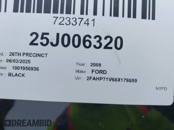 ✅ 2008 Ford Police Interceptor • VIN: 2FAHP71V68X178659 • Lot: 42571480. Listed on IAAI with Not provided. Free auction sales archive from the USA and detailed vehicle history report at DreamBid. Image 17.