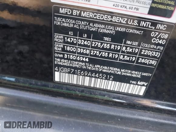 ✅ 2009 Mercedes-Benz GL 450 • VIN: 4JGBF71E69A445212 • Lot: 42563726. Wystawiony na IAAI z przebiegiem 161 304 mil. Bezpłatny archiwum sprzedaży aukcyjnych z USA i szczegółowy raport historii pojazdu na DreamBid. Zdjęcie 9.