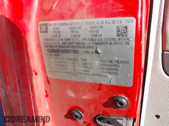 ✅ 2011 Chevrolet HHR 1LT • VIN: 3GNBABFWXBS571060 • Lot: 41293516. Listed on IAAI with 201,583 mi. Free auction sales archive from the USA and detailed vehicle history report at DreamBid. Image 9.