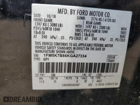 ✅ 2019 Ford Explorer • VIN: 1FM5K7B86KGA27334 • Лот: 67520145. Опубликован ранее на Copart с пробегом 126 676 миль. Бесплатный доступ к архиву аукционных продаж из США и подробный отчёт об истории автомобиля на DreamBid. Изображение 13.