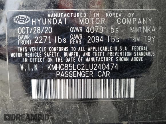 ✅ 2020 Hyundai Ioniq SEL • VIN: KMHC85LC2LU240474 • Lot: 46126095. Wystawiony na Copart z przebiegiem 90 561 mil. Bezpłatny archiwum sprzedaży aukcyjnych z USA i szczegółowy raport historii pojazdu na DreamBid. Zdjęcie 13.