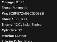 ✅ 2016 Bentley Continental GT • VIN: SCBFU7ZA9GC050XXX • Lot: 70215805. Listed on Copart with 8,523 mi. Free auction sales archive from the USA and detailed vehicle history report at DreamBid. Image 10.