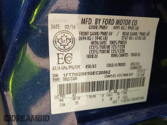 ✅ 2016 Ford F-250 Lariat • VIN: 1FT7W2B61GEC20562 • Лот: 42529775. Опубликован ранее на IAAI с пробегом 83 652 миль. Бесплатный доступ к архиву аукционных продаж из США и подробный отчёт об истории автомобиля на DreamBid. Изображение 9.