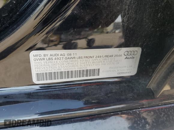 ✅ 2012 Audi A4 Premium Plus • VIN: WAUFFAFL3CN007853 • Lot: 67941725. Wystawiony na Copart z przebiegiem 124 479 mil. Bezpłatny archiwum sprzedaży aukcyjnych z USA i szczegółowy raport historii pojazdu na DreamBid. Zdjęcie 12.