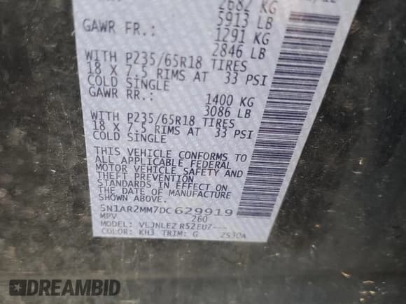 ✅ 2013 Nissan Pathfinder SV • VIN: 5N1AR2MM7DC629919 • Лот: 80907925. Опубликован ранее на Copart с пробегом 165 647 миль. Бесплатный доступ к архиву аукционных продаж из США и подробный отчёт об истории автомобиля на DreamBid. Изображение 13.