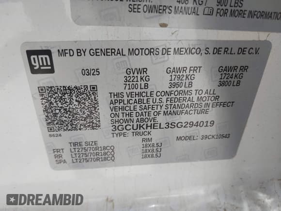 ✅ 2025 Chevrolet Silverado 1500 ZR2 • VIN: 3GCUKHEL3SG294019 • Лот: 42815128. Опубликован ранее на IAAI с пробегом 7 721 миль. Бесплатный доступ к архиву аукционных продаж из США и подробный отчёт об истории автомобиля на DreamBid. Изображение 9.