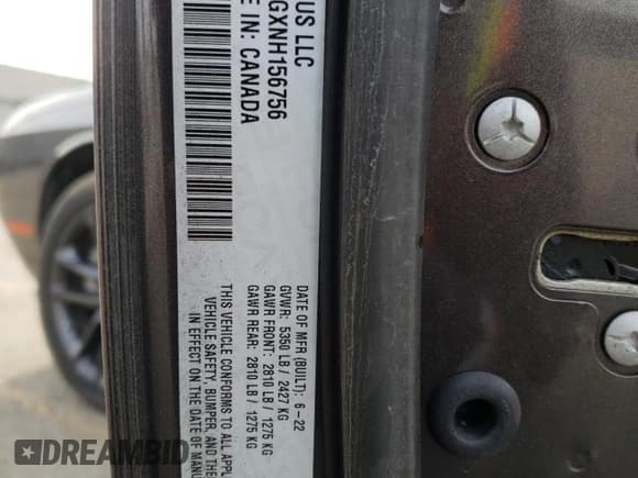 ✅ 2022 Dodge Challenger SXT • VIN: 2C3CDZGGXNH156756 • Lot: 78915354. Wystawiony na Copart z przebiegiem 43 704 mil. Bezpłatny archiwum sprzedaży aukcyjnych z USA i szczegółowy raport historii pojazdu na DreamBid. Zdjęcie 12.