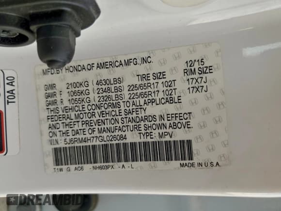 ✅ 2016 Honda CR-V EX-L • VIN: 5J6RM4H77GL026084 • Lot: 93920915. Wystawiony na Copart z przebiegiem 79 868 mil. Bezpłatny archiwum sprzedaży aukcyjnych z USA i szczegółowy raport historii pojazdu na DreamBid. Zdjęcie 13.