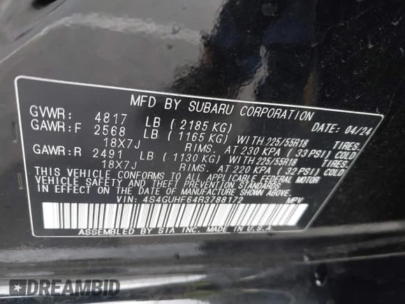 ✅ 2024 Subaru Crosstrek Special Sports • VIN: 4S4GUHF64R3788172 • Lot: 43378039. Wystawiony na IAAI z przebiegiem 21 839 mil. Bezpłatny archiwum sprzedaży aukcyjnych z USA i szczegółowy raport historii pojazdu na DreamBid. Zdjęcie 9.