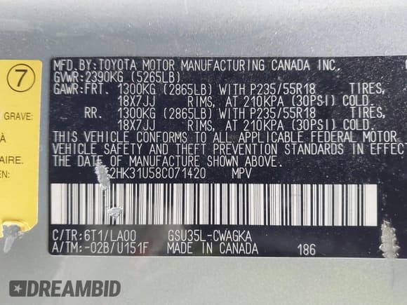 ✅ 2008 Lexus RX 350 • VIN: 2T2HK31U58C071420 • Lot: 43564389. Listed on IAAI with 202,788 mi. Free auction sales archive from the USA and detailed vehicle history report at DreamBid. Image 9.