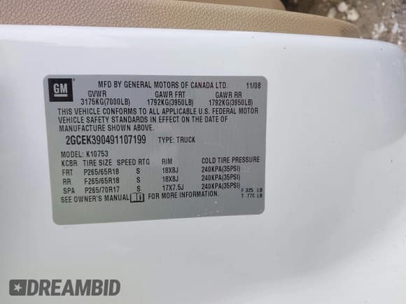 ✅ 2009 Chevrolet Silverado 1500 • VIN: 2GCEK390491107199 • Lot: 40873335. Listed on IAAI with 129,417 mi. Free auction sales archive from the USA and detailed vehicle history report at DreamBid. Image 9.